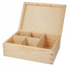 Dřevěná krabička na čaj 5 s přepážkou