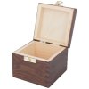 Dřevěná krabička hnědá zámek 10x10cm ( otevřena)