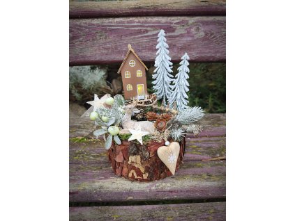 Led dekorace s domečkem