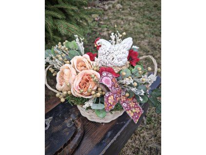 Dekorační košík se slepičkou