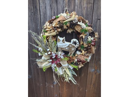 Podzimní věnec ,, kočka,,