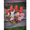 Adventní věnec s medvídkem – průměr 35 cm