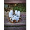 Adventní věnec v bílo-stříbrném stylu – průměr 20 cm