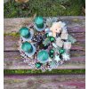 Adventní věnec se zelenými svíčkami a medvídkem – průměr 25 cm
