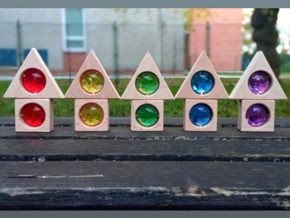 Sada 5 čtverců + 5 trojúhelníků kuk-kostky