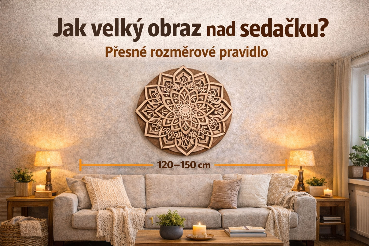 Jak velký obraz nad sedačku? Přesné rozměrové pravidlo