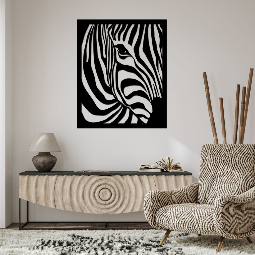 763-2_dreveny-obraz-zebra-cerna