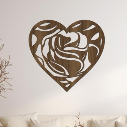 dřevěné srdce love orech