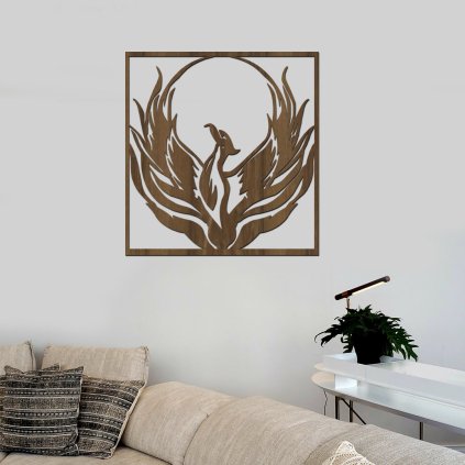 dreveny obraz phoenix orech