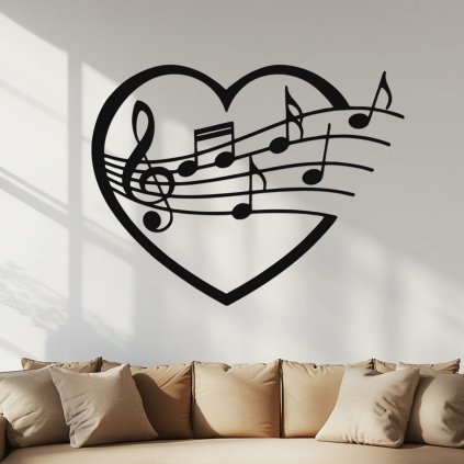 Dreveny obraz Laska k hudbe cerna