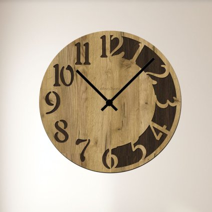 CLOCK hodiny dub zlaty wenge cerne