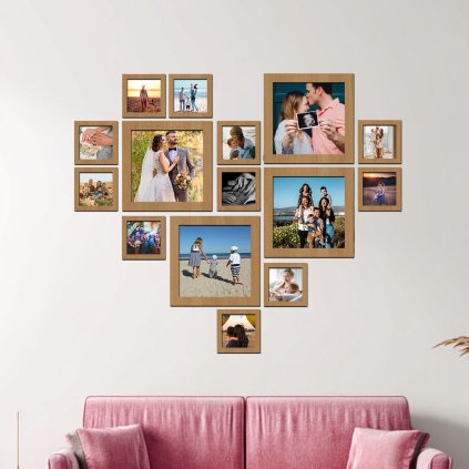 Kolekce fotorámečků SRDCE buk