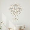 Dřevěná samolepka na zeď znamení LEV