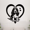 Dřevěná samolepka Basset Hound v srdci