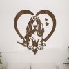 Dřevěná samolepka Basset Hound v srdci