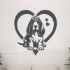 Dřevěná samolepka Basset Hound v srdci