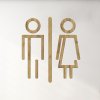 WC cedulka dámy a pánové dub zlaty