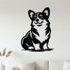 Sedící Corgi cerna