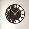 CLOCK hodiny wenge bila stribrne