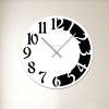 CLOCK hodiny bila cerna stribrne
