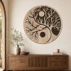 2 dílný dřevěný strom YING YANG na stěnu