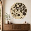 2 dílný dřevěný strom YING YANG na stěnu