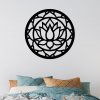 dřevěný obraz Lotus mandala cerna