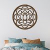 dřevěný obraz Lotus mandala orech