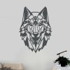 dreveny obraz vlka geometry antracit