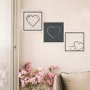 3dílná kolekce dřevěných  srdcí na zeď