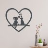 Dřevěné srdce Dívka s psíkem