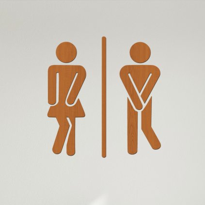 WC cedulka Nutné tresen