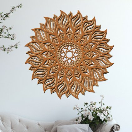 3 vrstvá mandala VNITŘNÍ PLAMEN (Rozměry (cm) 40, Barevná kombinace ořech-javor)