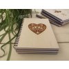 dreveny zapisnik na recepty denik na malovani gravirovani vypalovani do dreva srdce folklor rucni tvorba Drewomila