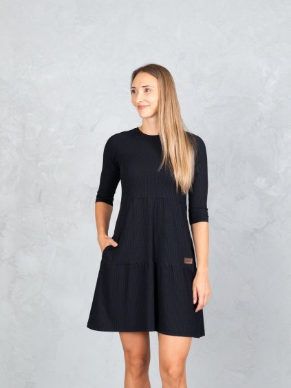 Drexiss šaty SOFIE SILK SPRING BLACK (2)