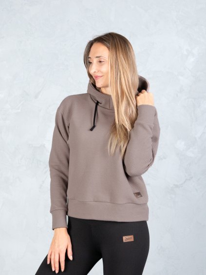 Drexiss dámská mikina CALM STRUCTURE COFFEE