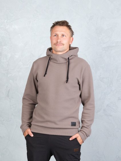 Drexiss pánská mikina CALM STRUCTURE COFFEE