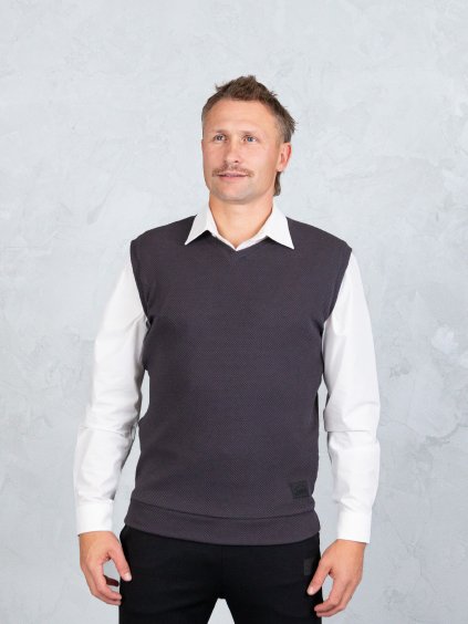 Drexiss pánská vesta GENTLE STRUCTURE ANTRACIT