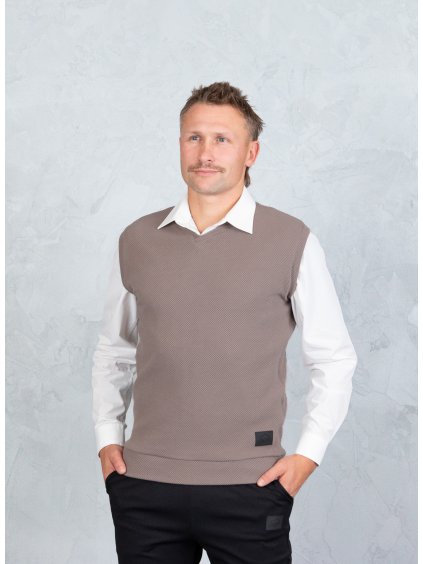 Drexiss pánská vesta GENTLE STRUCTURE COFFEE