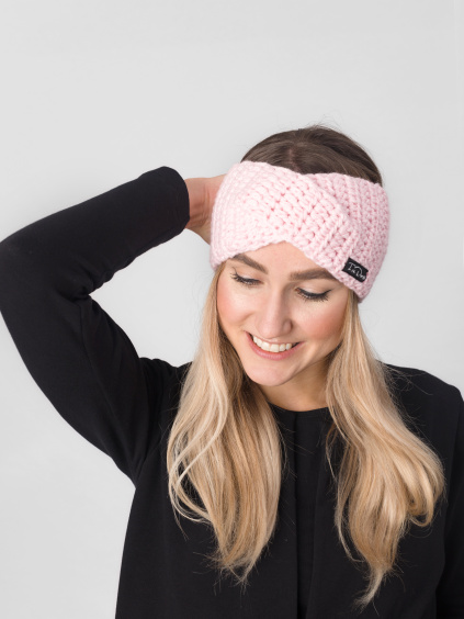 Drexiss háčkovaná čelenka TWIST SWEET PINK