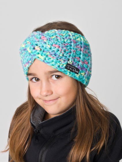 Drexiss háčkovaná čelenka TWIST MELÍR MINT (2)