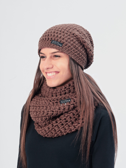 Drexiss háčkovaný set kulich homeless CLOUD PEAK a nákrčník