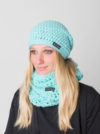 Drexiss háčkovaný set kulich homeless DENT DU GÉANT a nákrčník