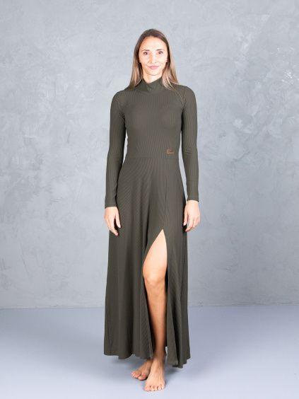 Drexiss šaty AURI LONG SPRING DARK KHAKI