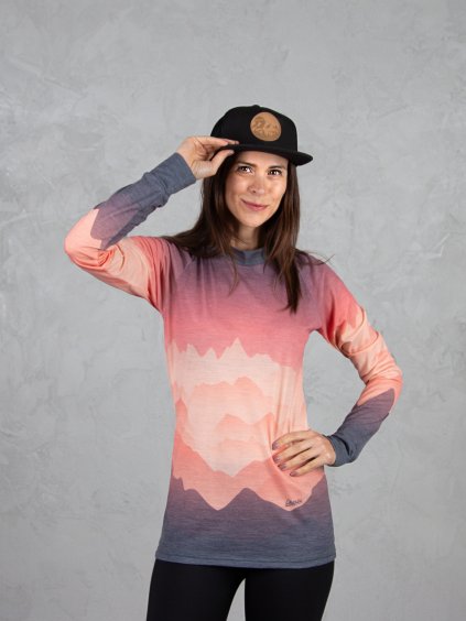 Drexiss ALL SUNSET PINK MERINO ACTIVE dlouhý rukáv