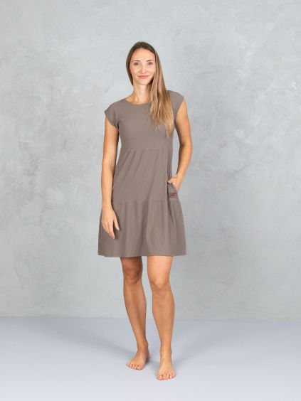 Drexiss šaty SOFIE SILK TAUPE GREY