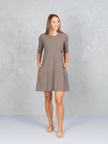 Drexiss šaty SOFIE SILK SPRING TAUE GREY