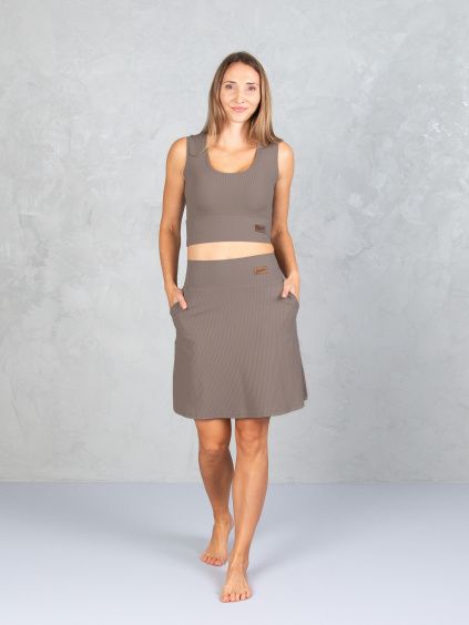 Drexiss sukně CALLA SHORT TAUPE GREY, Drexiss tílko GLAM TAUPE GREY