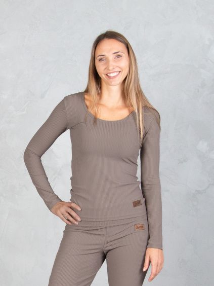 Drexiss tričko KAIRA LONG TAUPE GREY