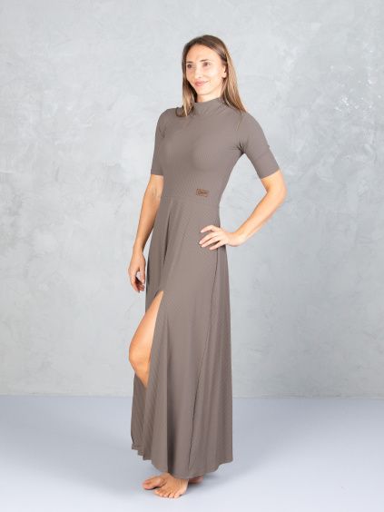 Drexiss šaty AURI LONG TAUPE GREY (2)